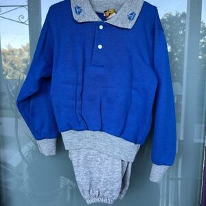 Vintage Blue and Gray Sweater Set